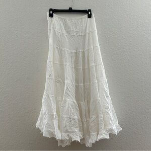 100% Cotton White Maxi Skirt (One Size)